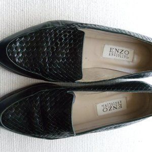 ENZO Angiolini sz8.5 woven leather loafers 1/2" heel Classic Style